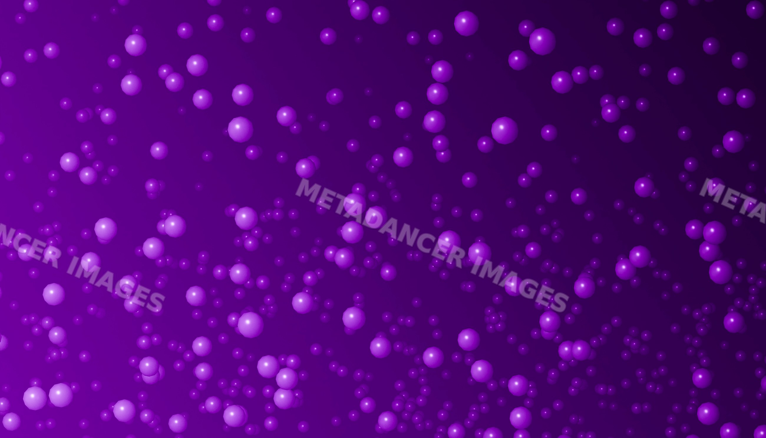 Purple spheres floating on an abstract purple background