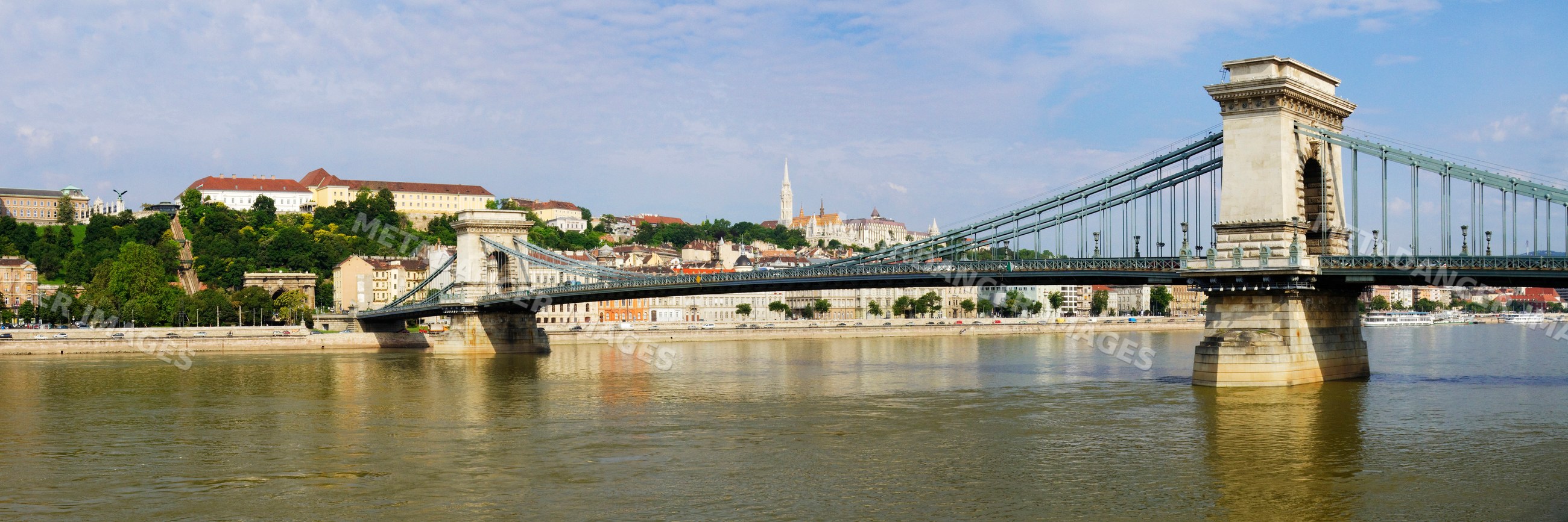 Chain bridge over the river danube, hungary