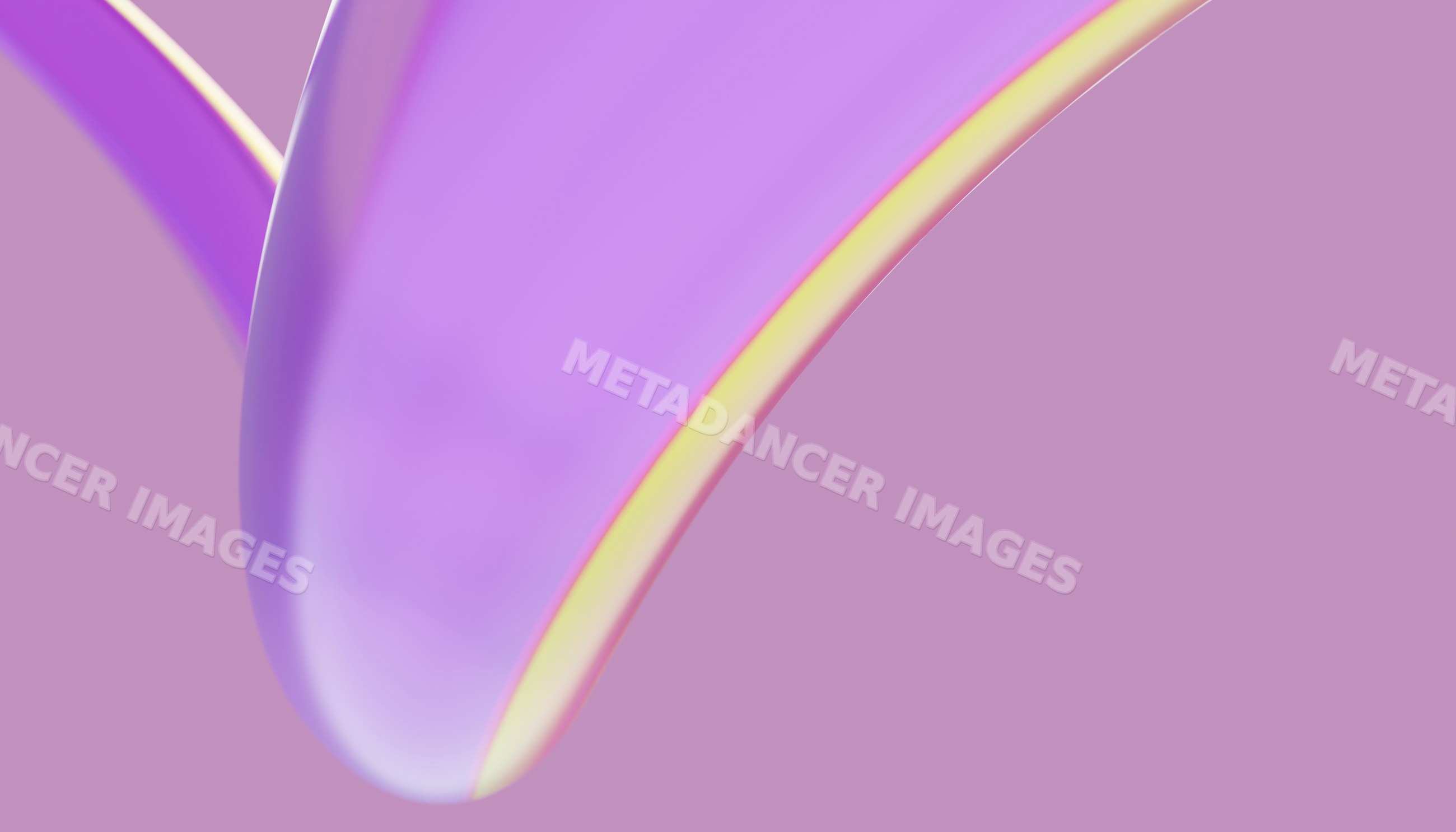 Abstract 3d render of smooth purple and yellow curved shapes