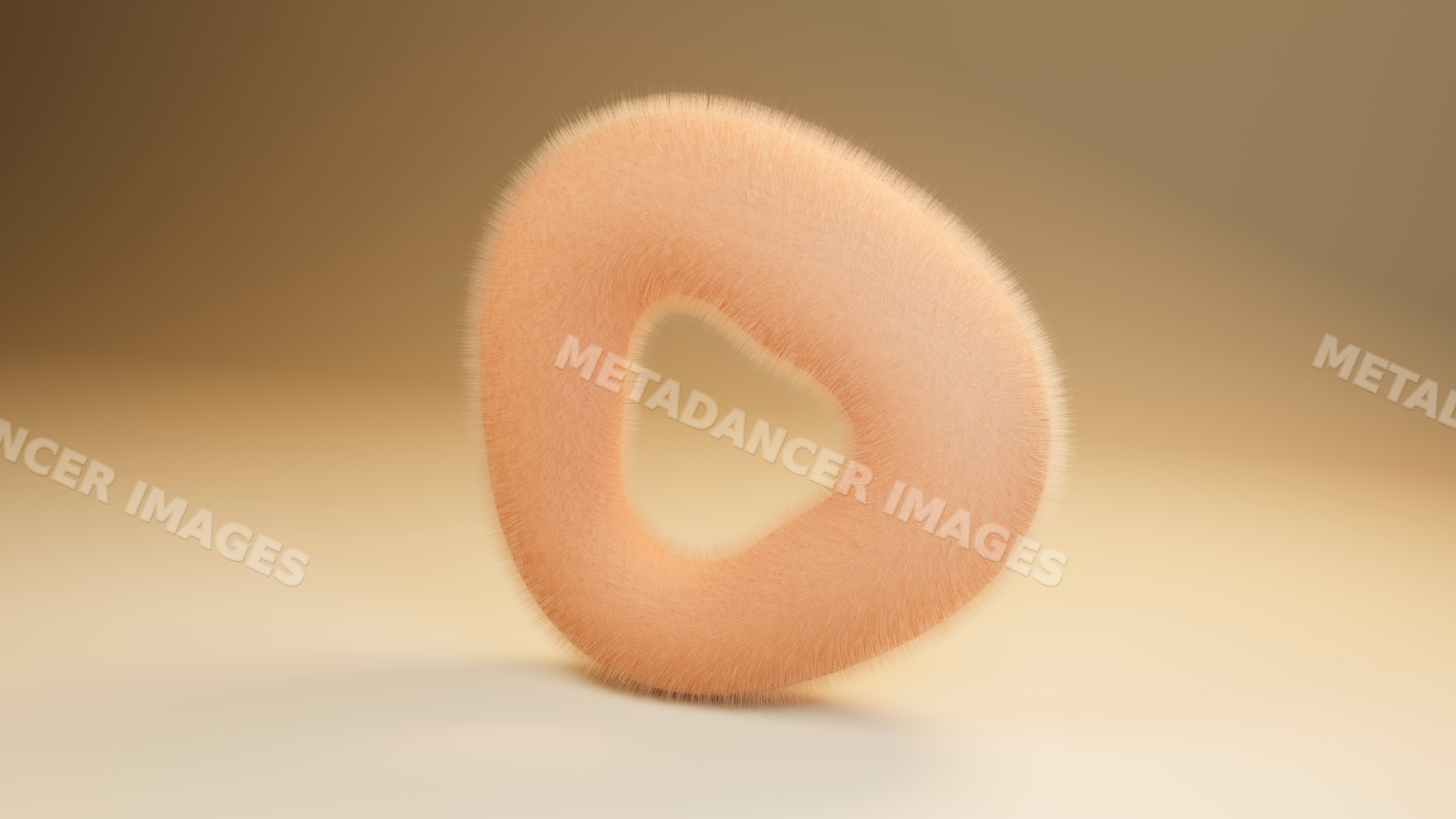 3d illustration of an abstract fuzzy orange object with triangular