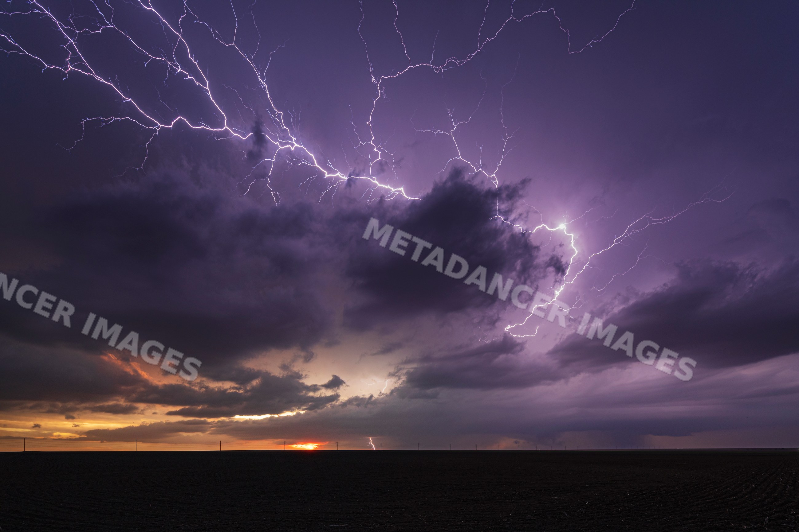 Lightning storm over plains near sheridan lake colorado