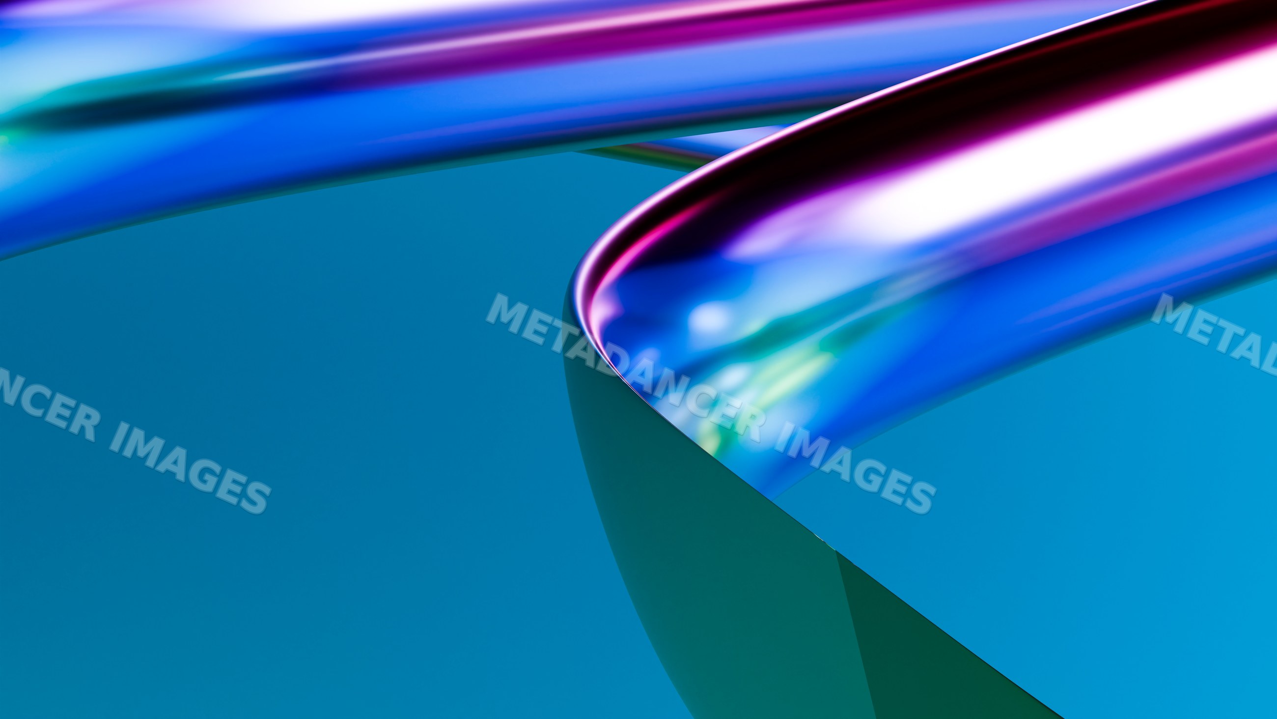 Abstract colorful smooth dynamic ribbons on blue background