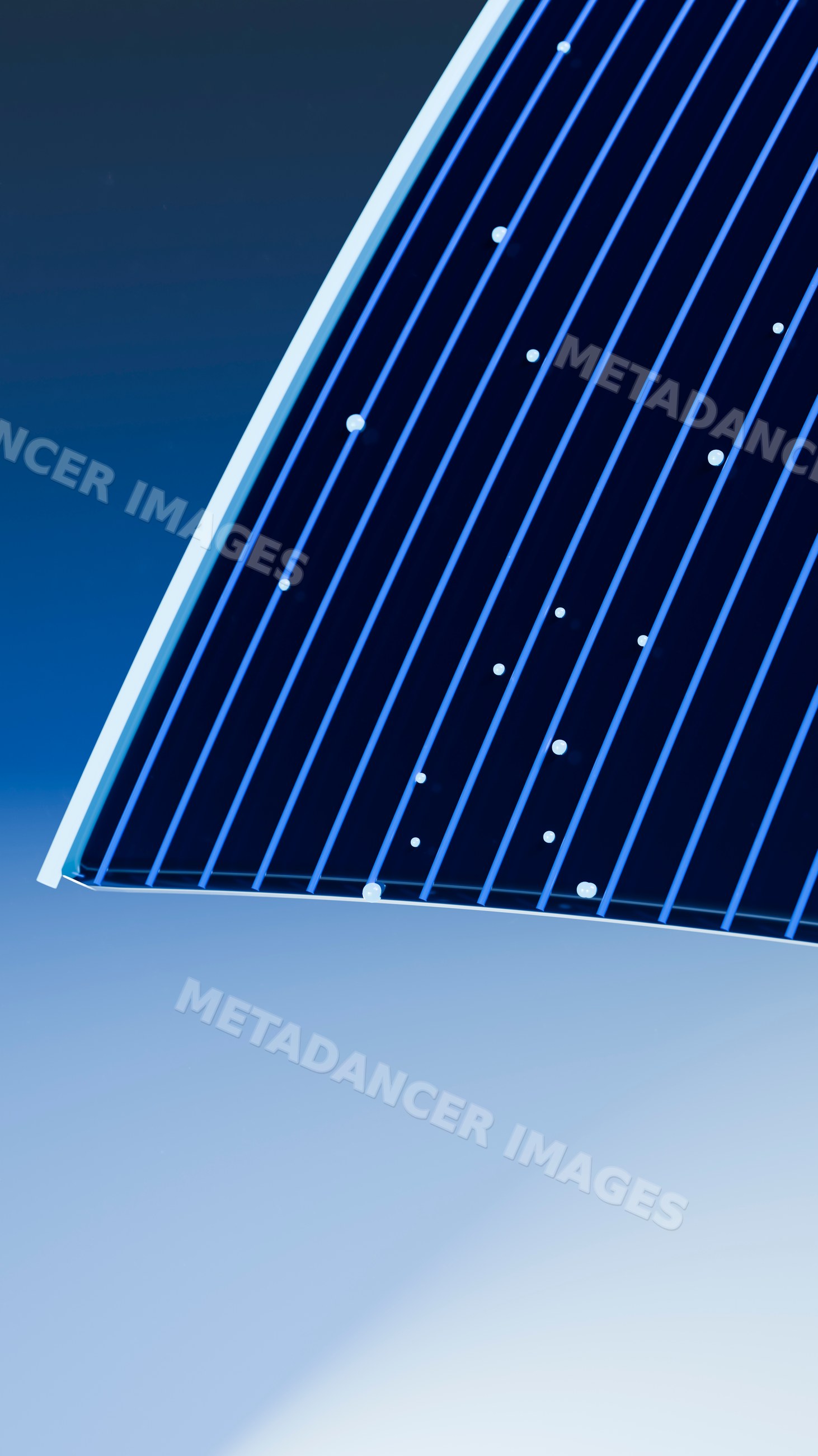 Blue solar panel capturing sunlight for clean energy production