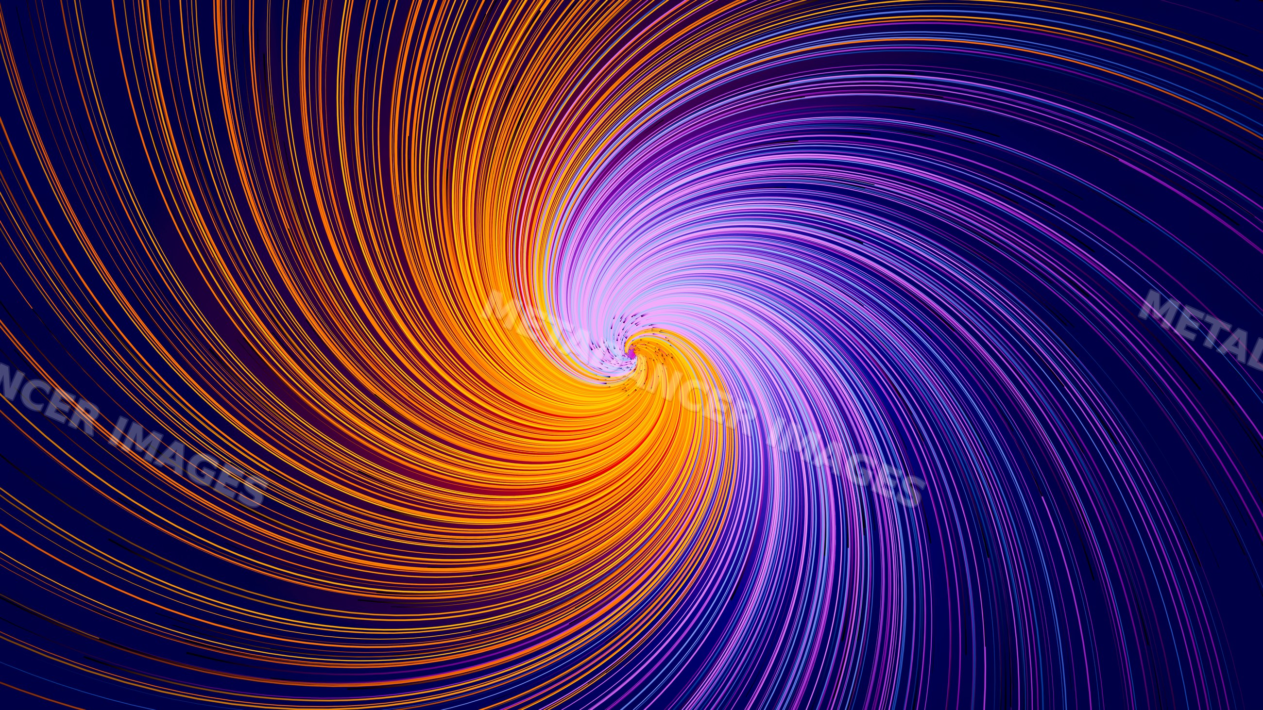 Colorful abstract swirling spiral digital art with vibrant lines