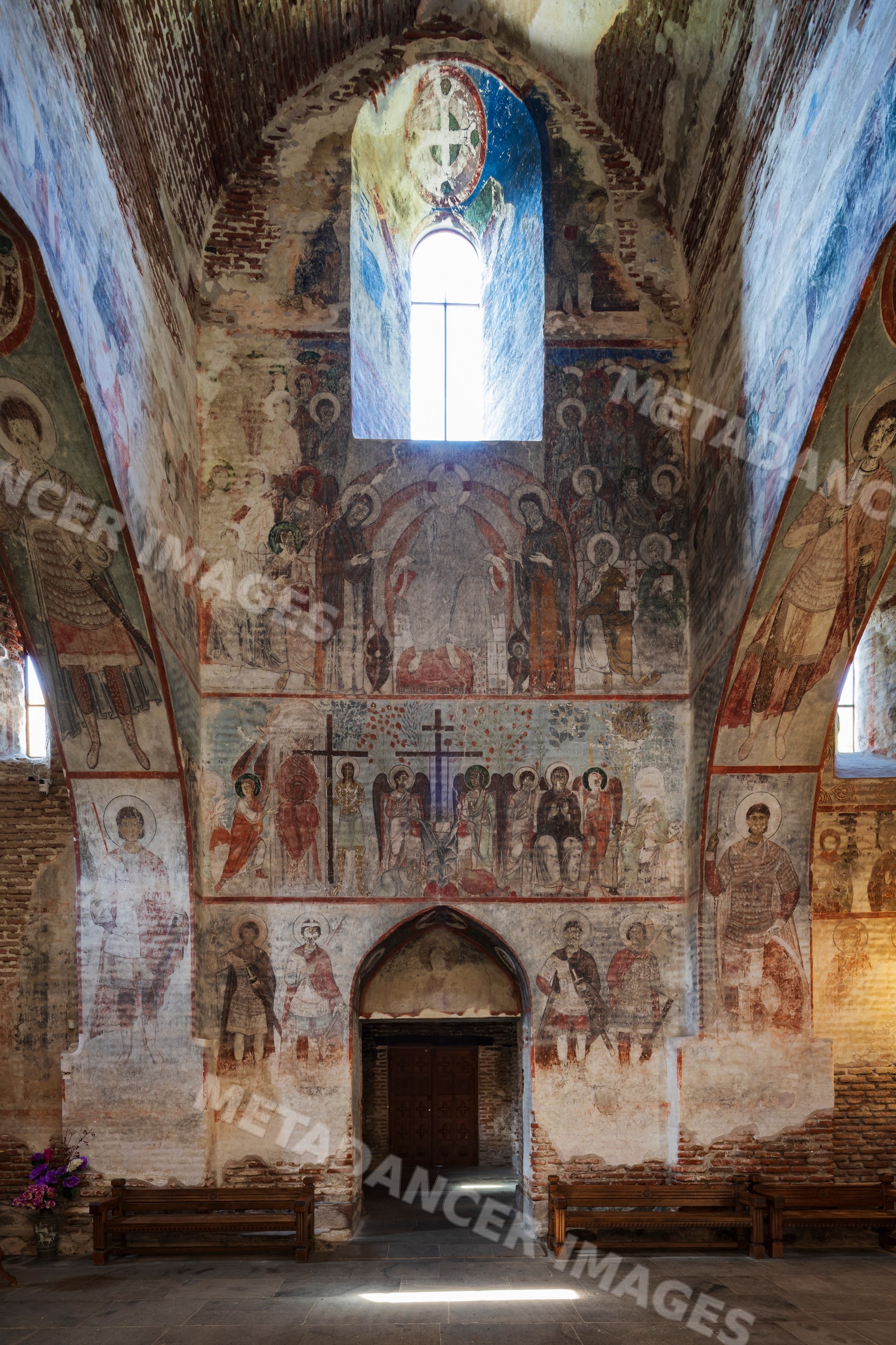 11th century frescoes inside Tsagveri Timothesubvani Monastery