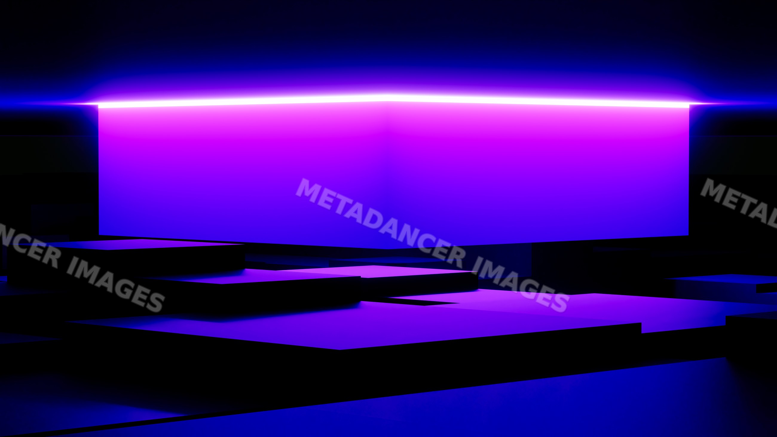 Glowing purple and blue rectangular block digital illustration