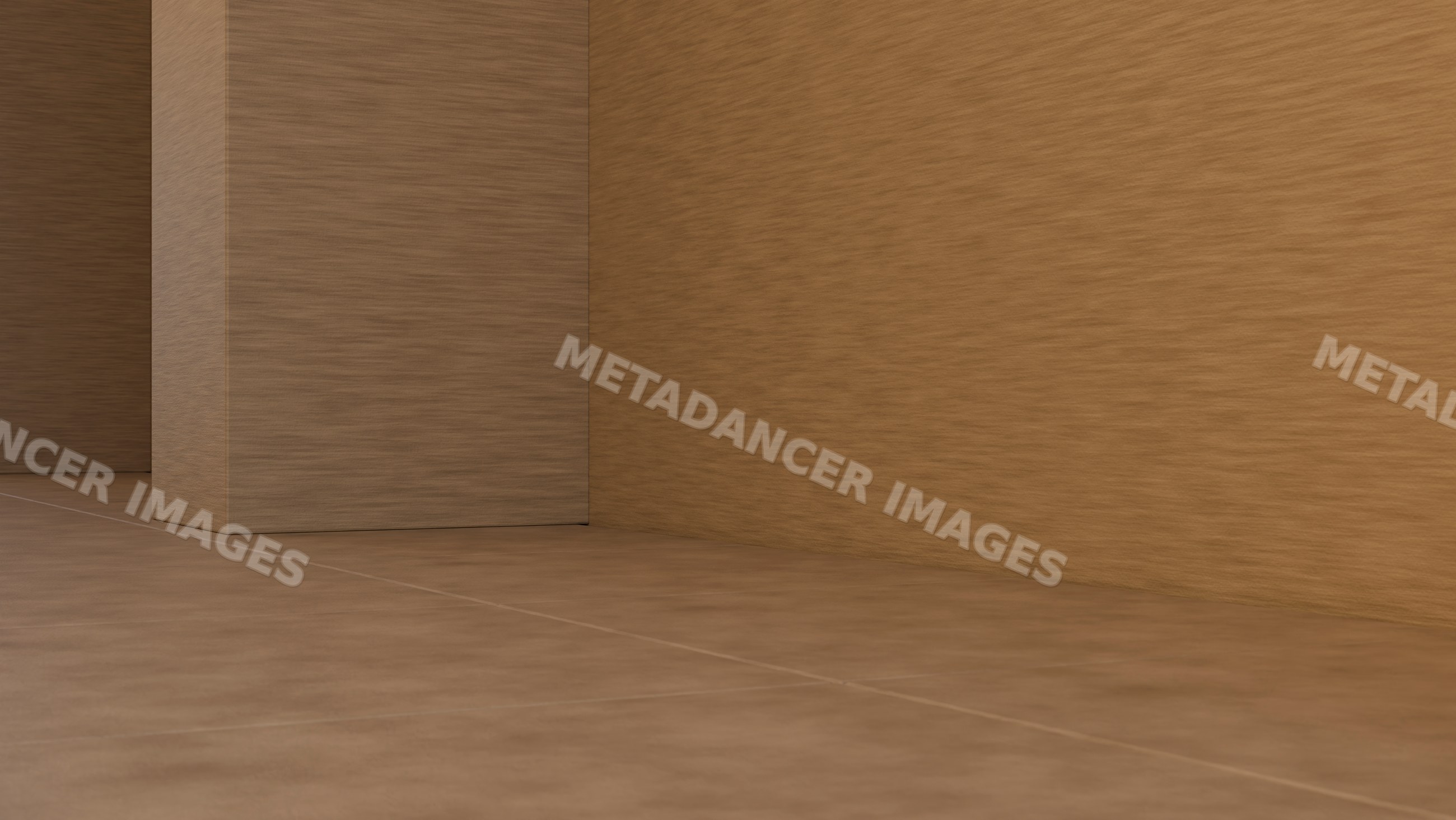 Empty modern interior room with brown walls and floor corner