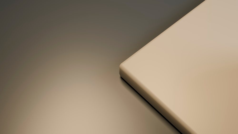 Smooth beige corner surface with matte texture and gradient lighting