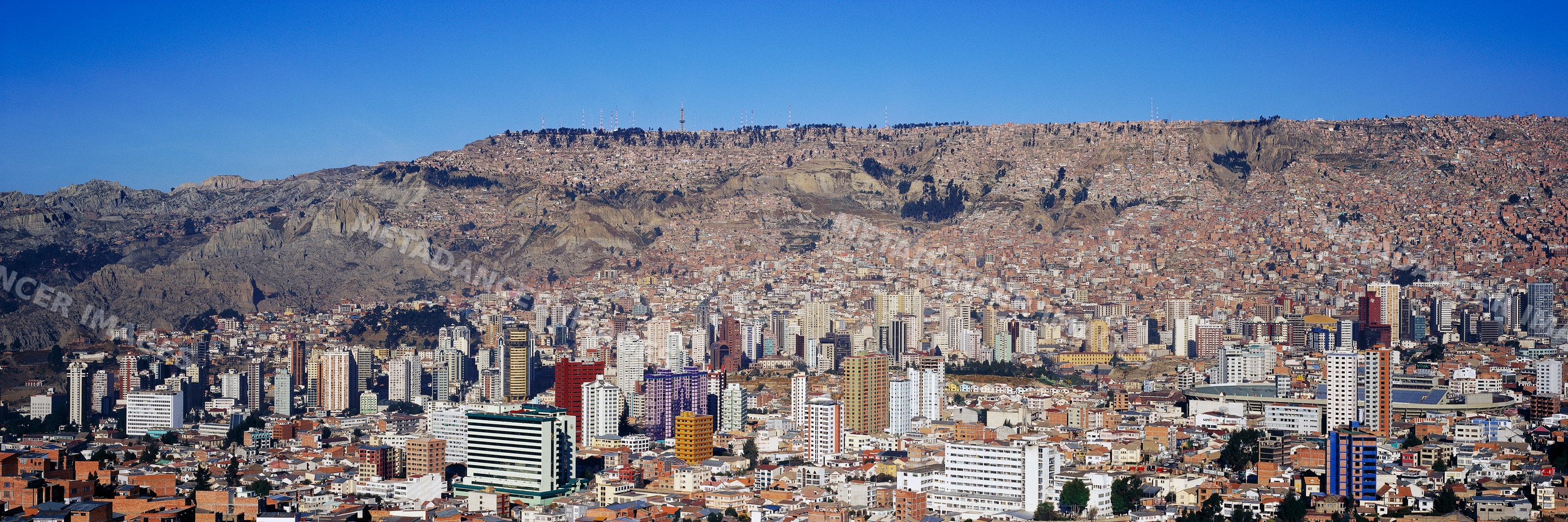 La paz cityscape with buildings on mountainous terrain