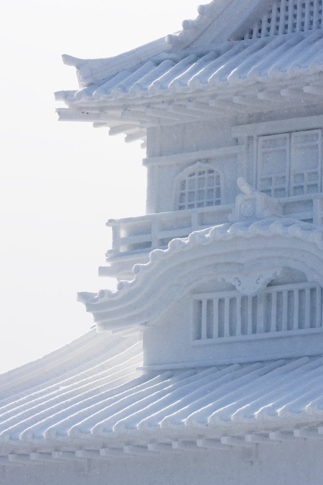 Pagoda snow sculpture