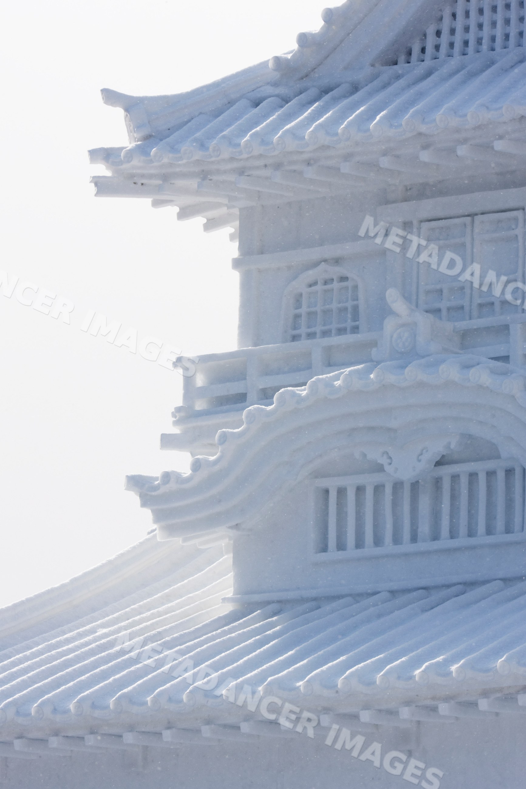Pagoda snow sculpture