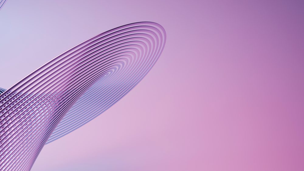 Abstract modern sculpture with curved lines