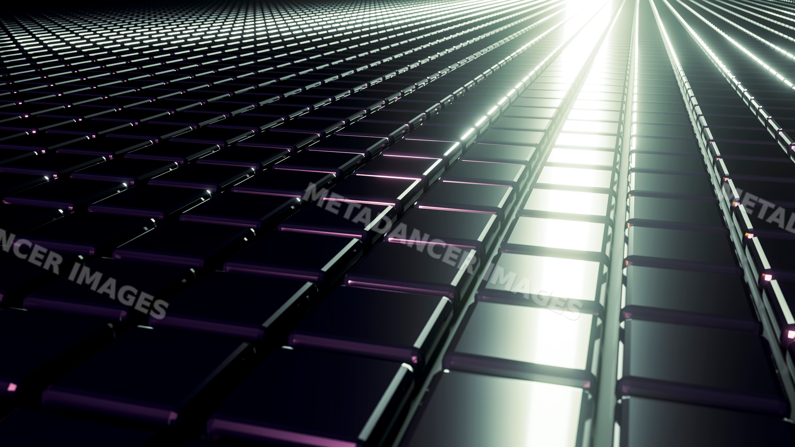Glossy black rectangular tiles