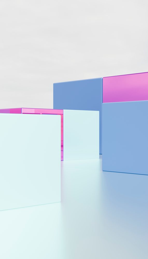 Colorful large geometric blocks arranged