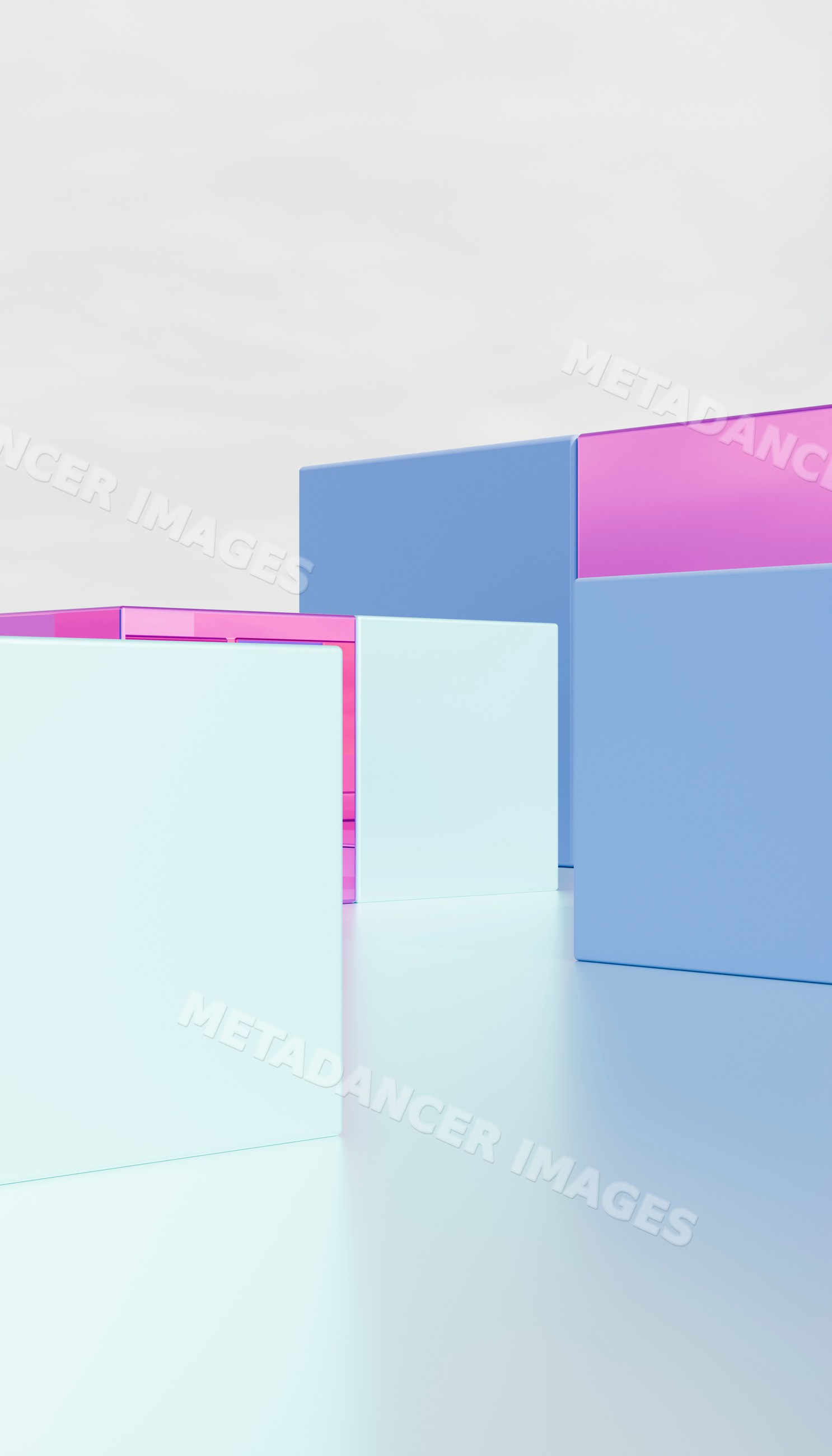 Colorful large geometric blocks arranged