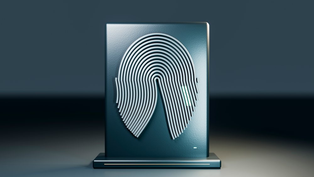 Biometric fingerprint scanner device digital security technology