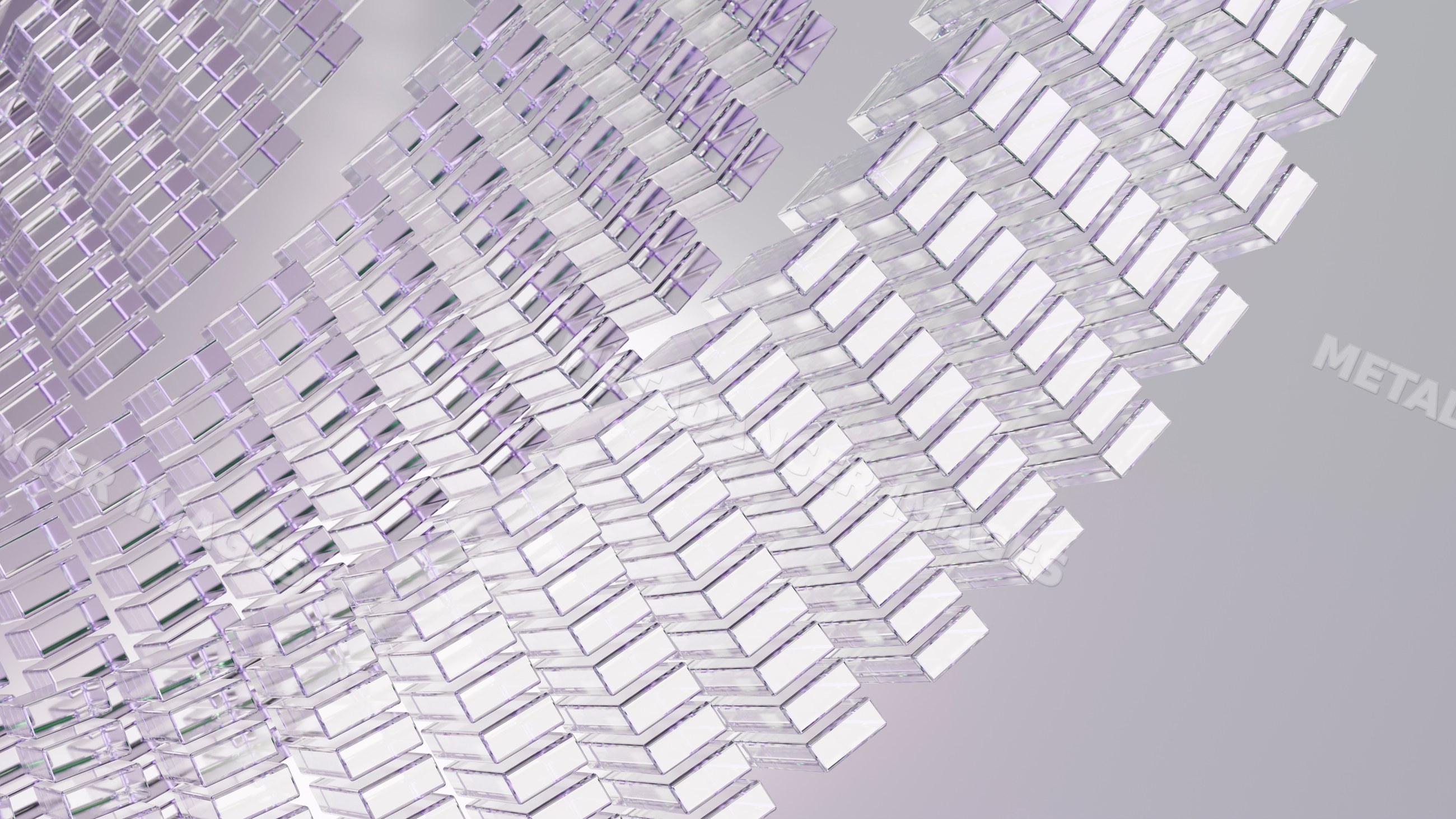 Abstract transparent cubes forming geometric digital pattern