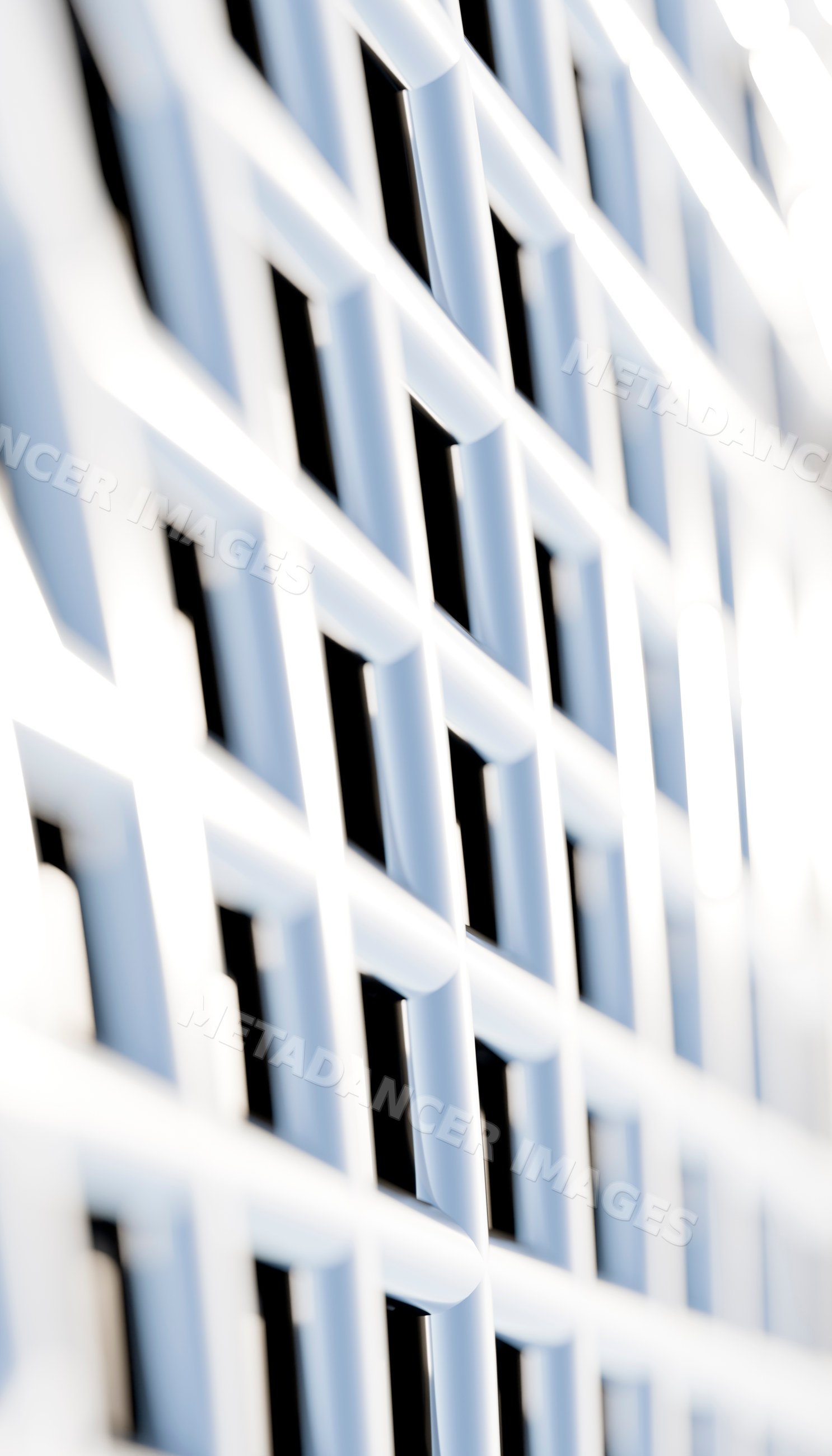 White metal grid structure with abstract geometric pattern
