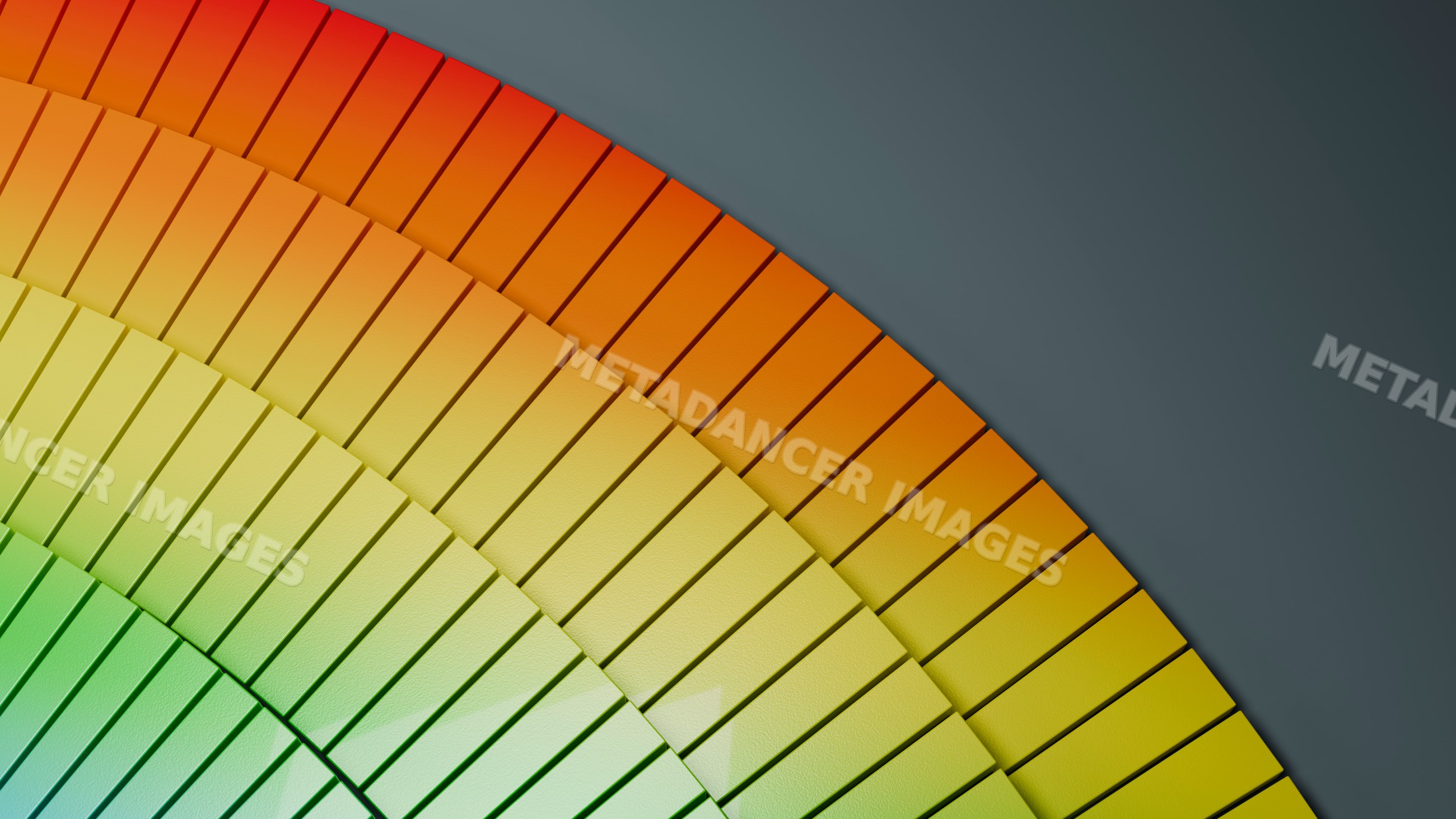 Abstract curved bars with colorful gradient in digital illustration