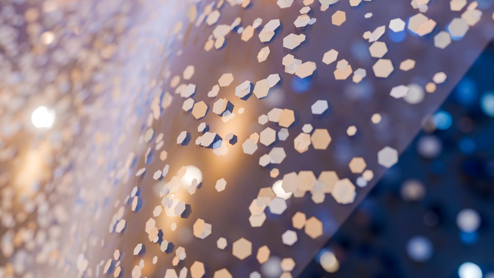 Abstract 3d illustration of varying hexagon shapes on blue textured