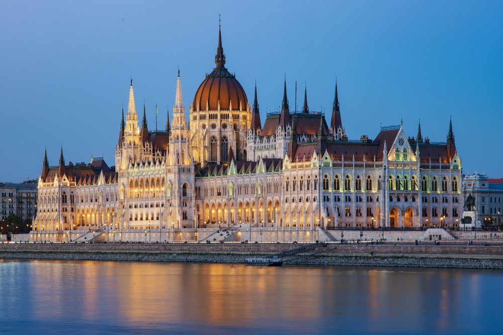 Hungarian Houses of Parliament illuminated