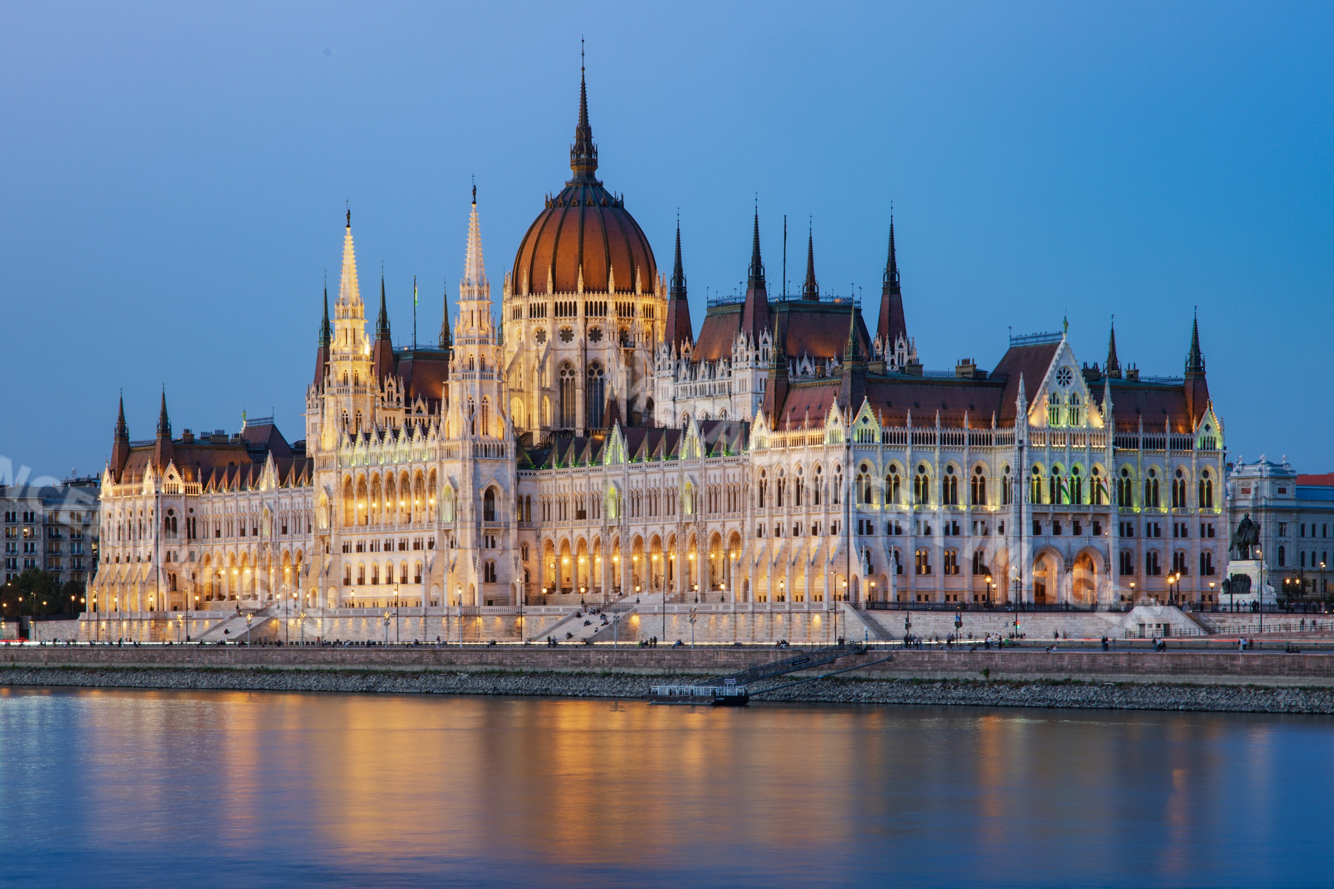 Hungarian Houses of Parliament illuminated