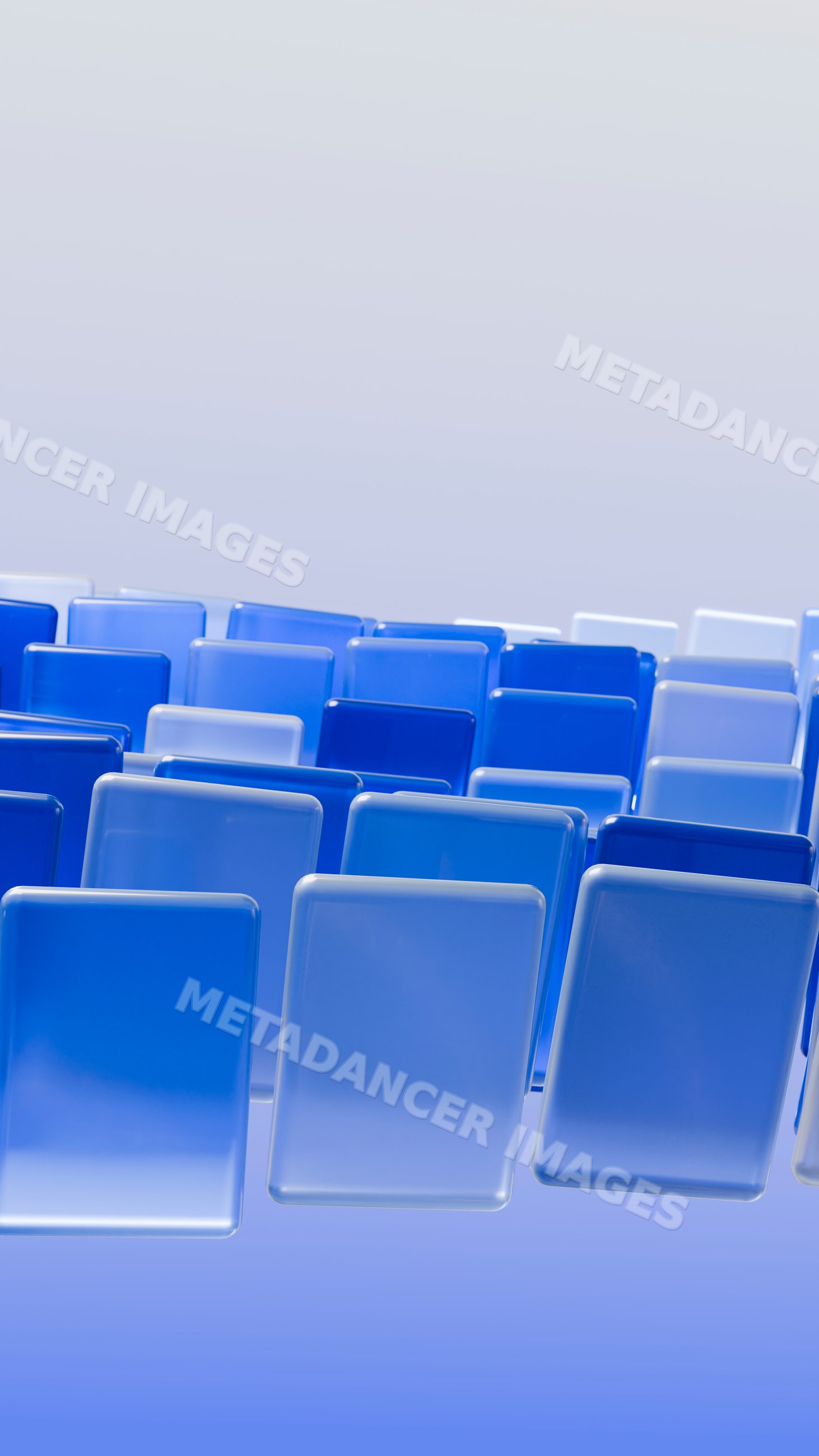 Blue glass squares arranged