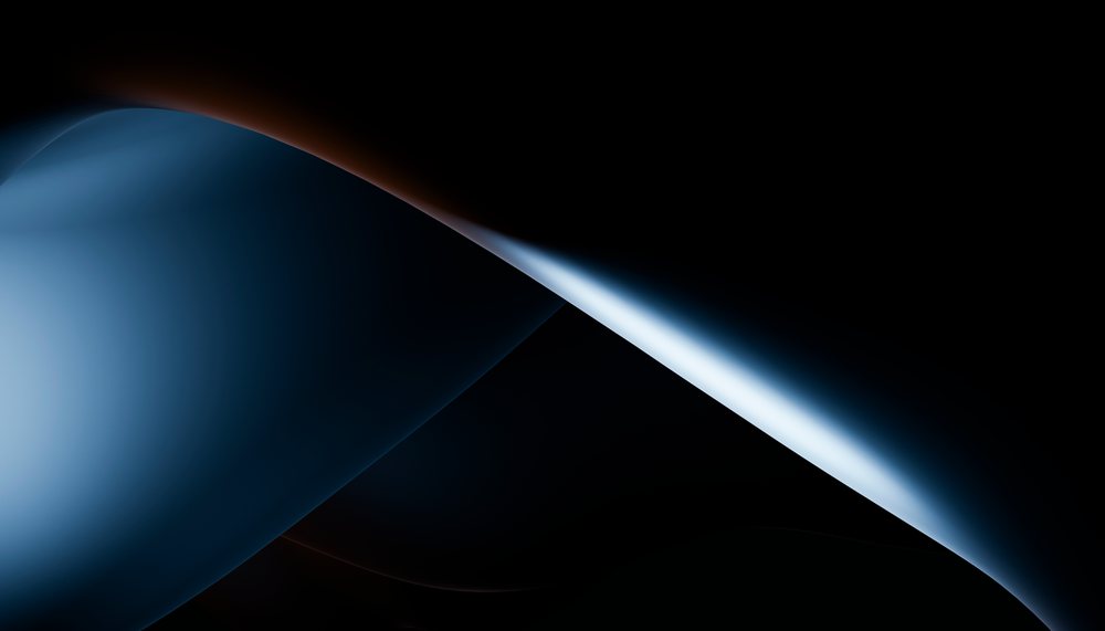 Abstract digital artwork with flowing blue curves and glowing light