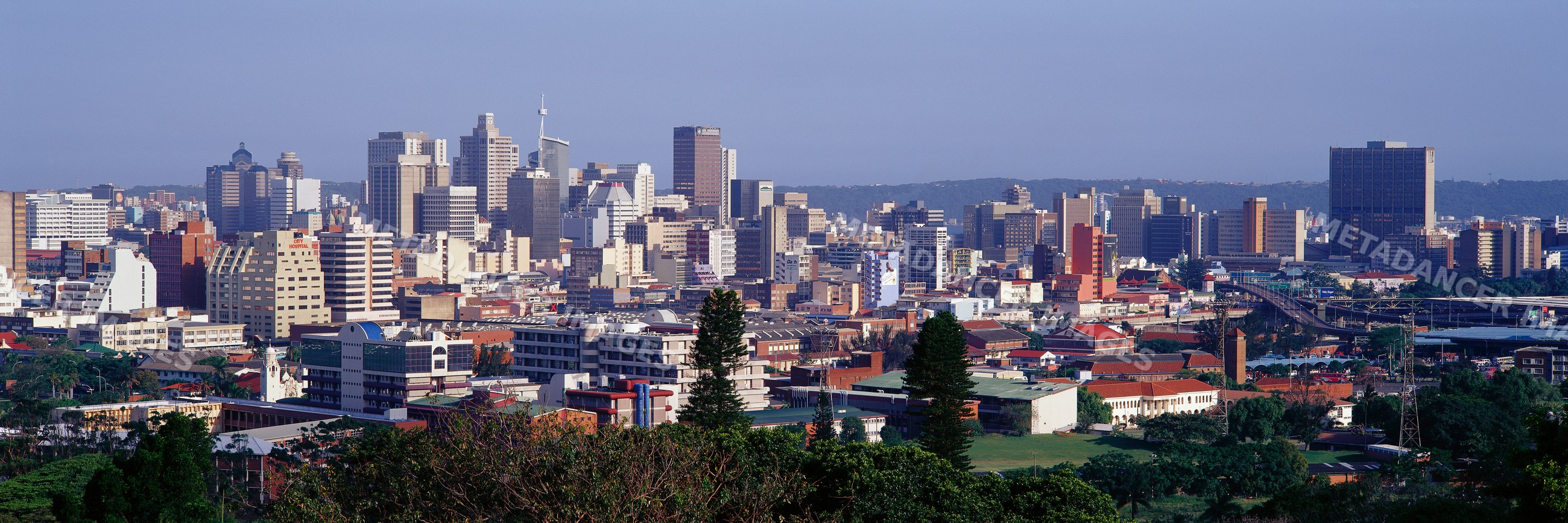 Durban city skyline with urban buildings