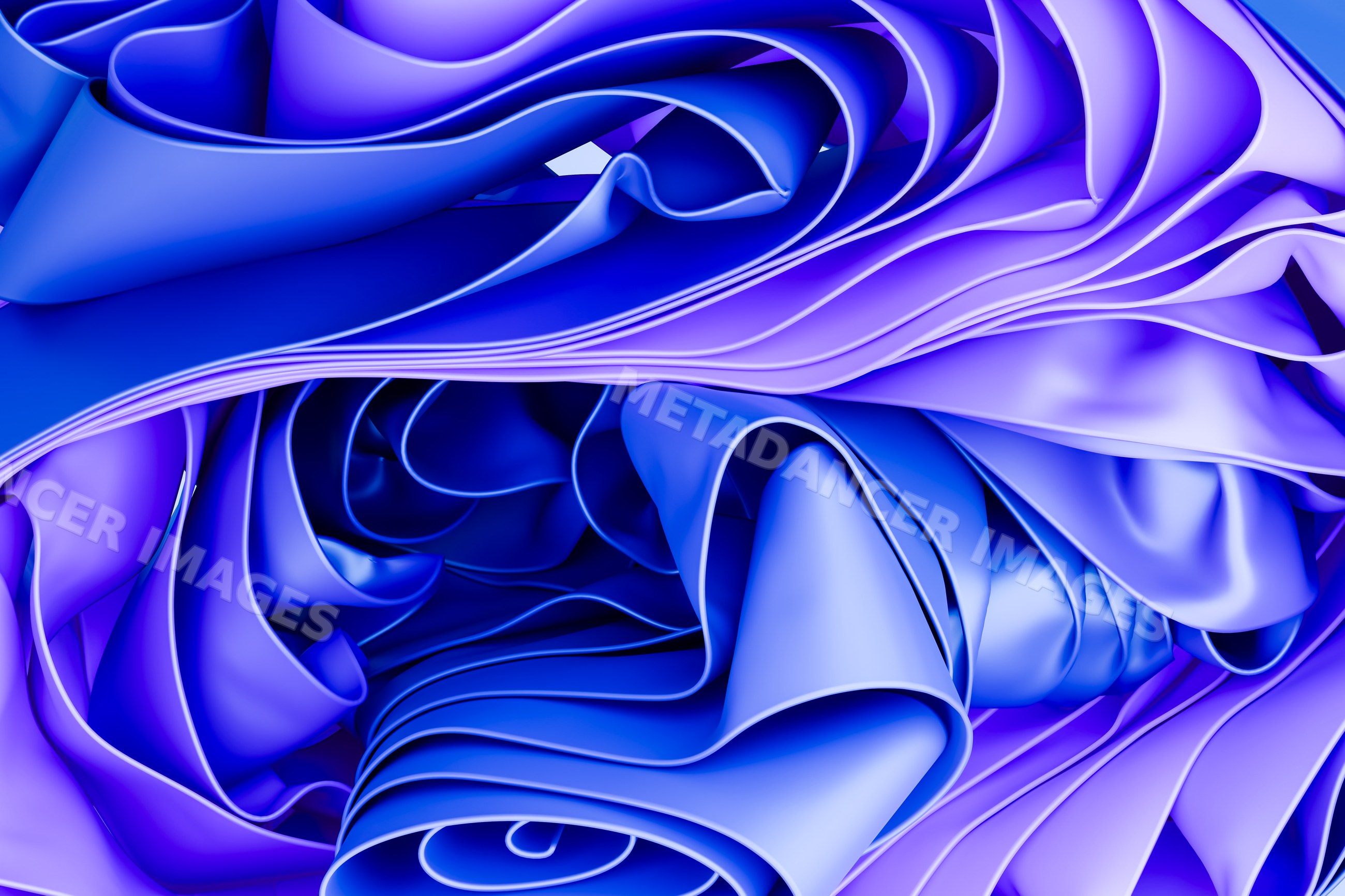 3d rendered abstract blue and purple folds forming a dynamic