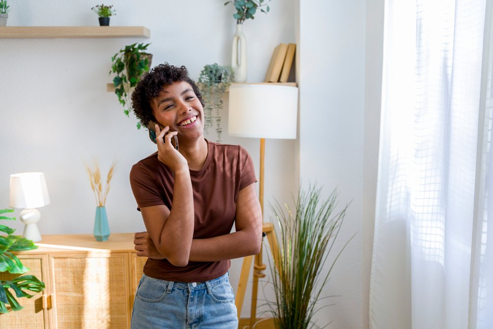 Young African American woman smiling