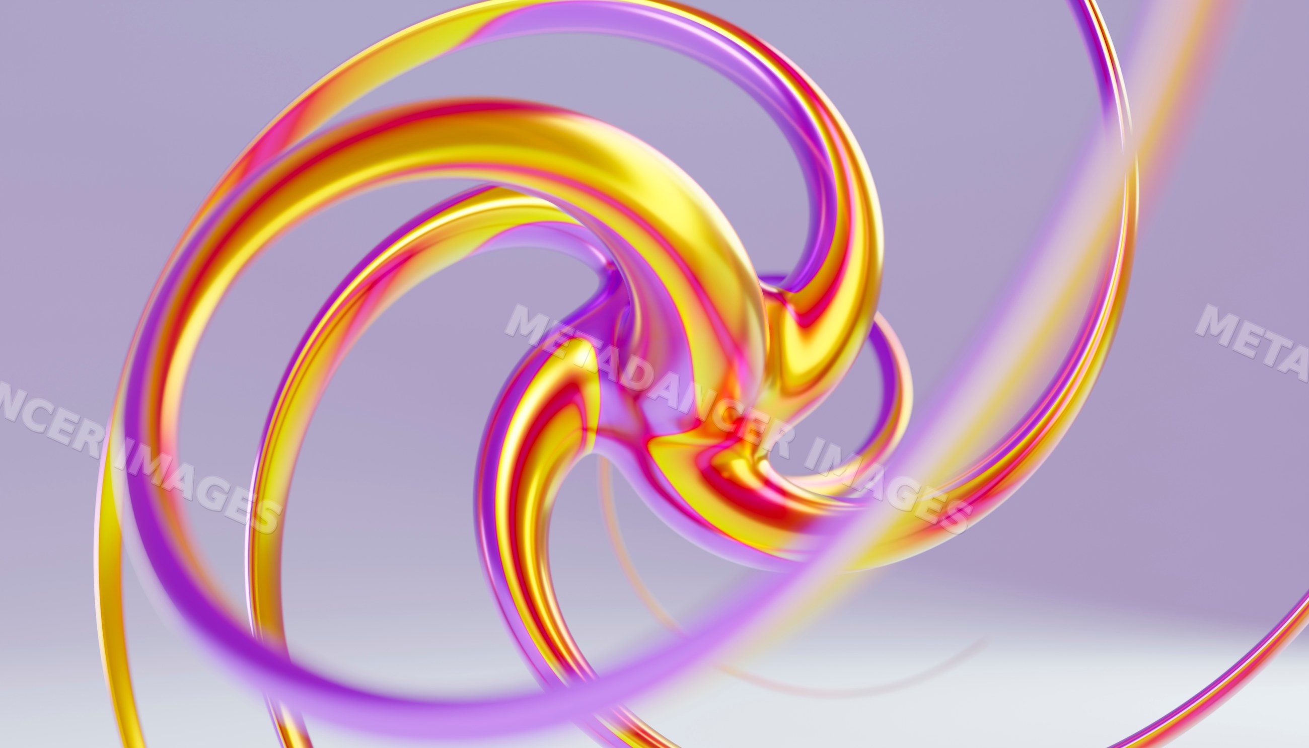 Abstract colorful swirling digital sculpture illustration