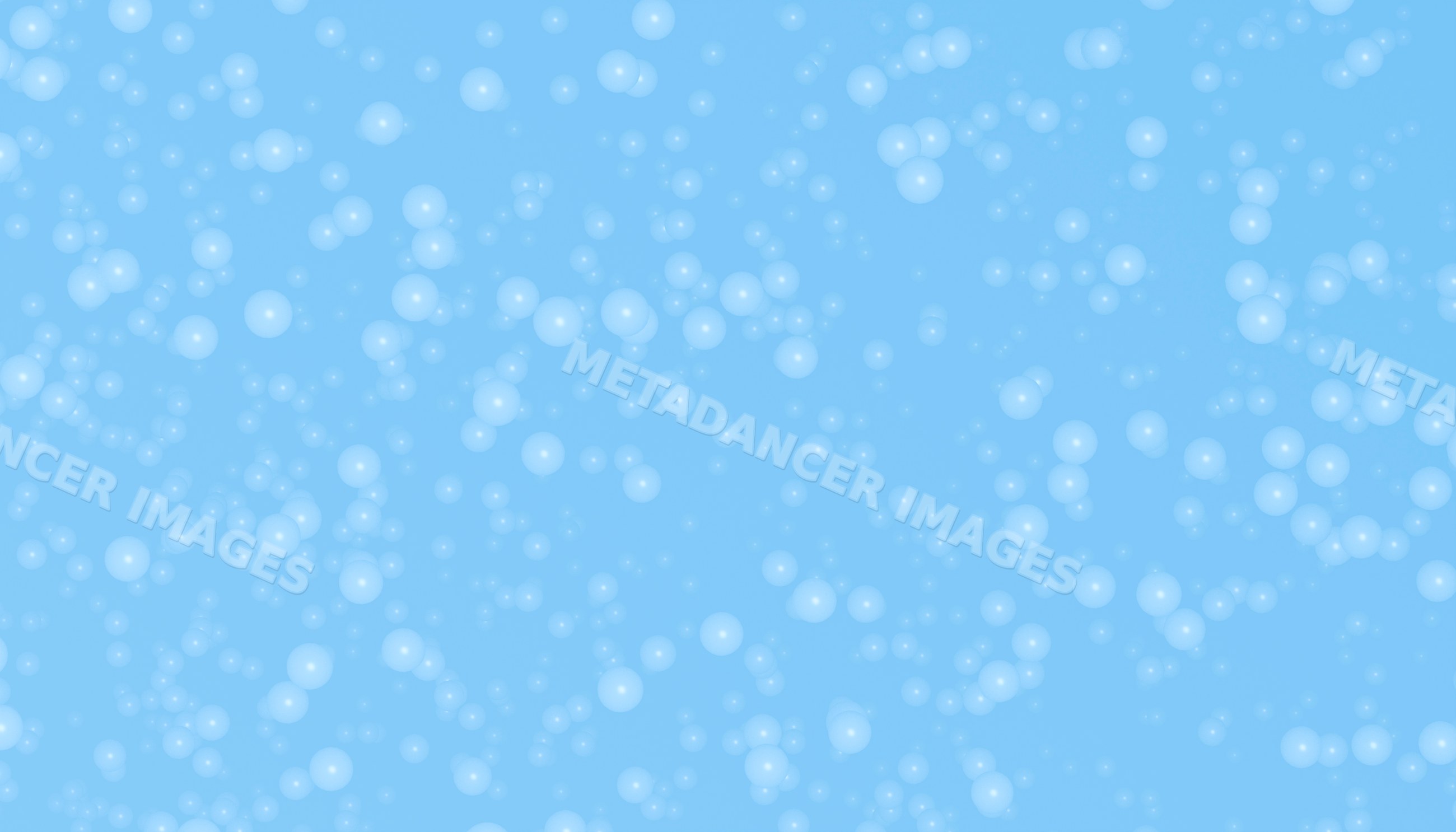 Cluster of translucent bubbles floating on blue background