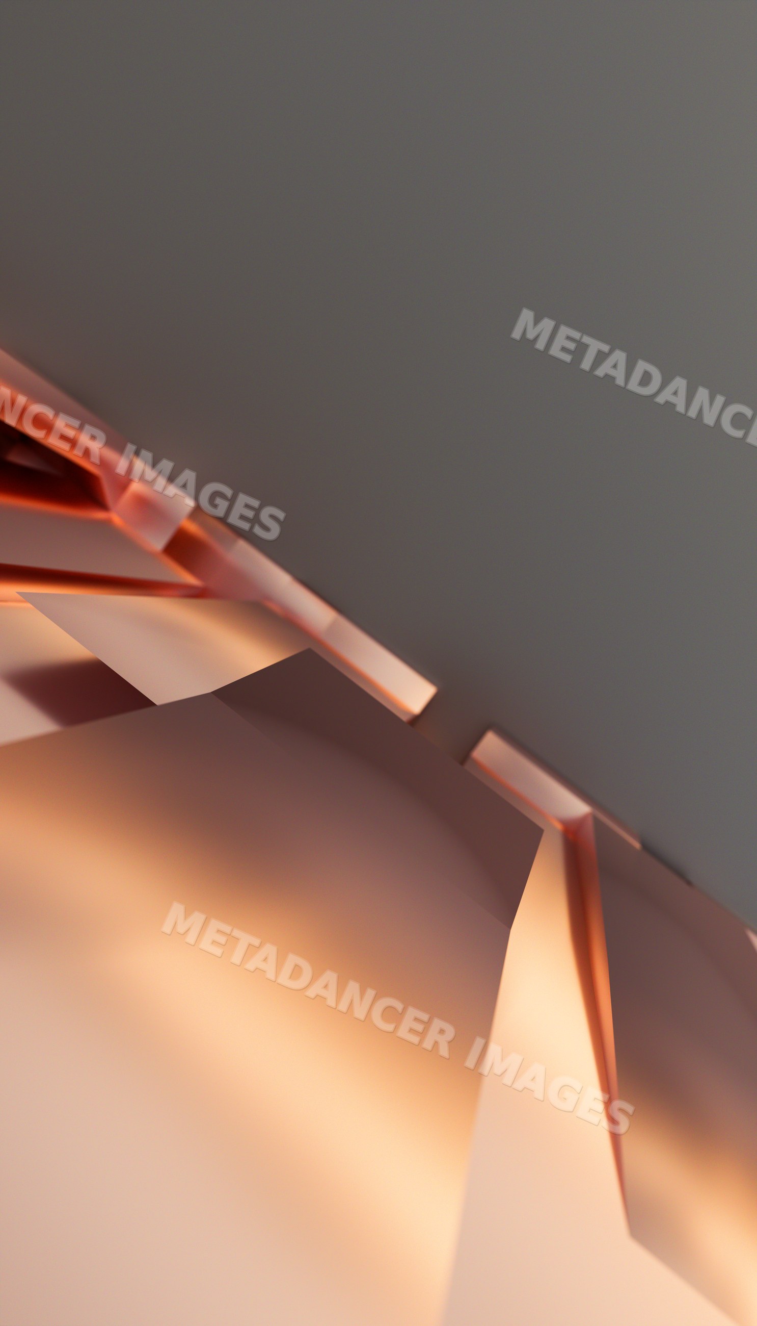 Close-up of an abstract metallic sculpture with geometric shapes