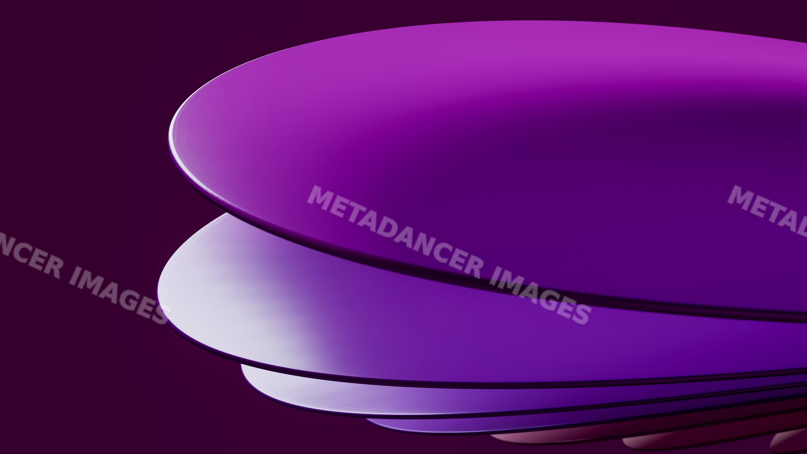 Stacked glossy purple round plates with raised edges