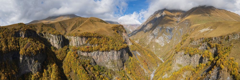 Sherkhota Mountain and southern caucasus Autumn scenery