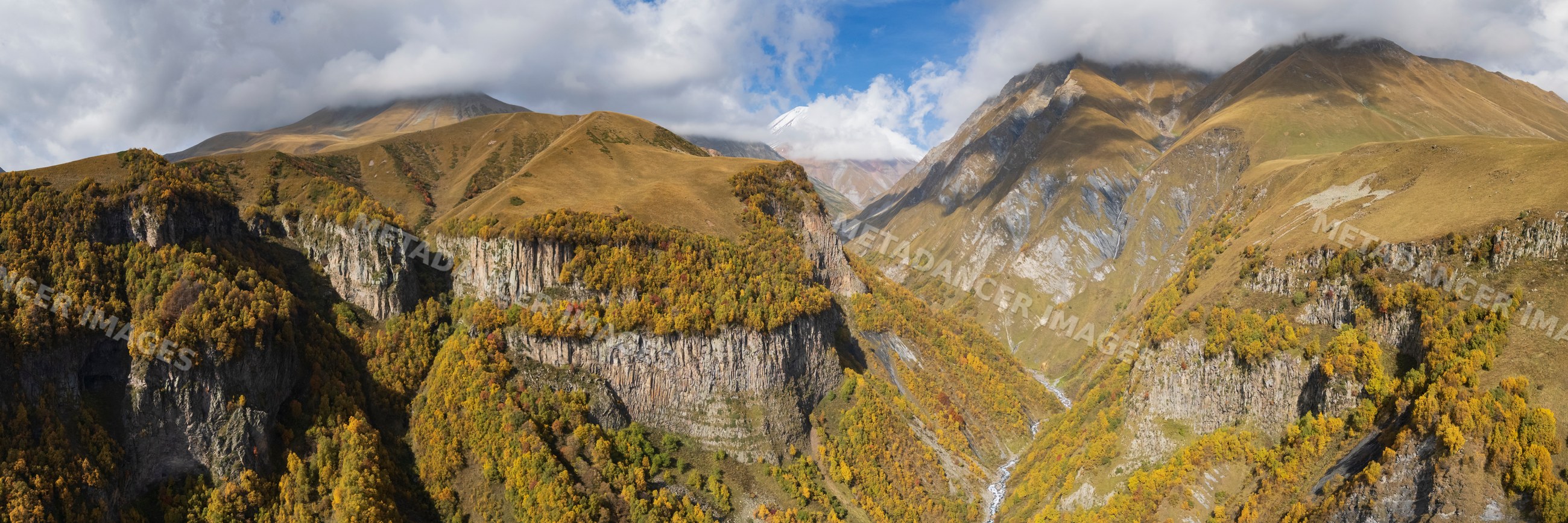 Sherkhota Mountain and southern caucasus Autumn scenery