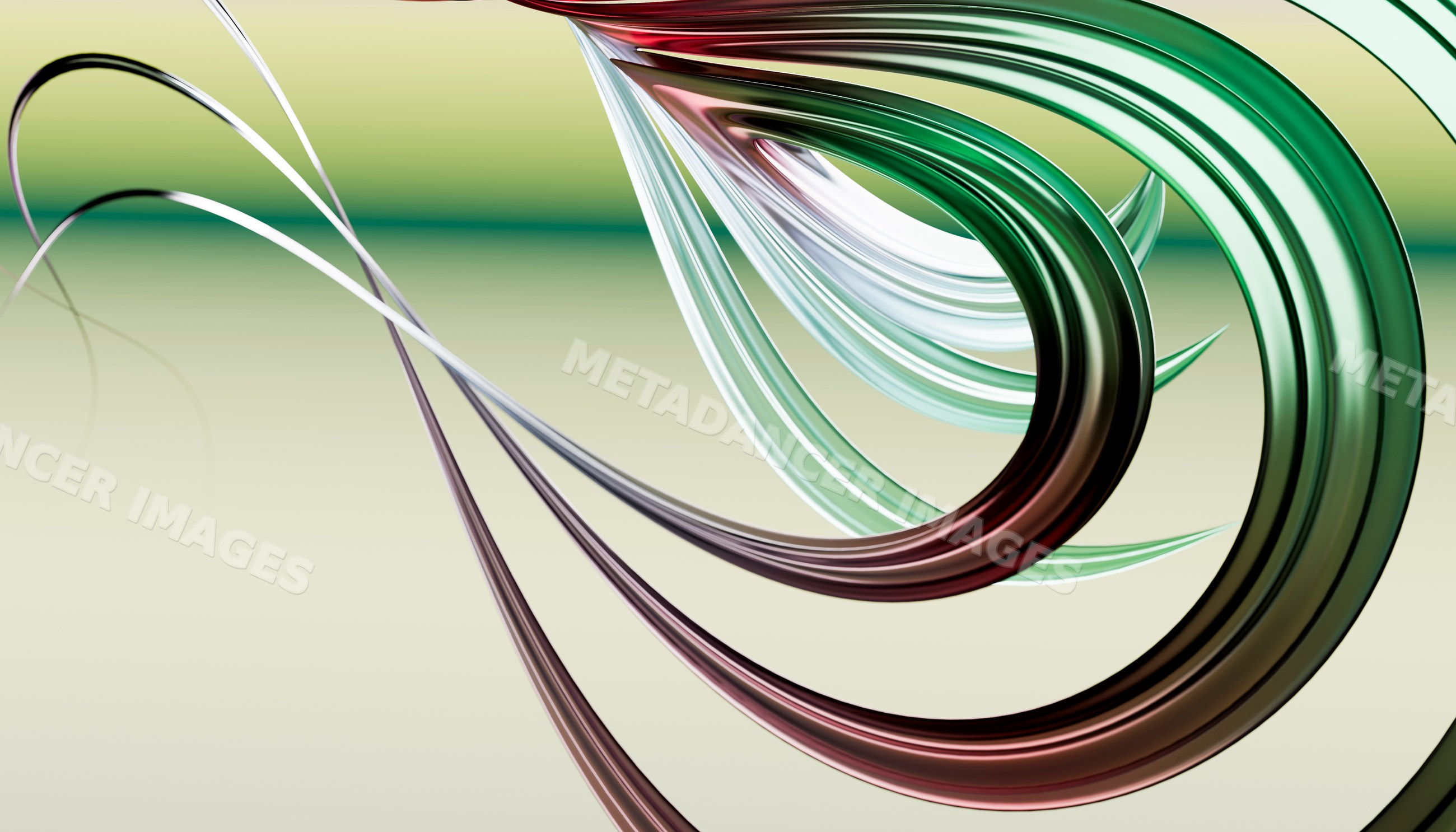 Abstract flowing colorful ribbons with fluid curved shapes