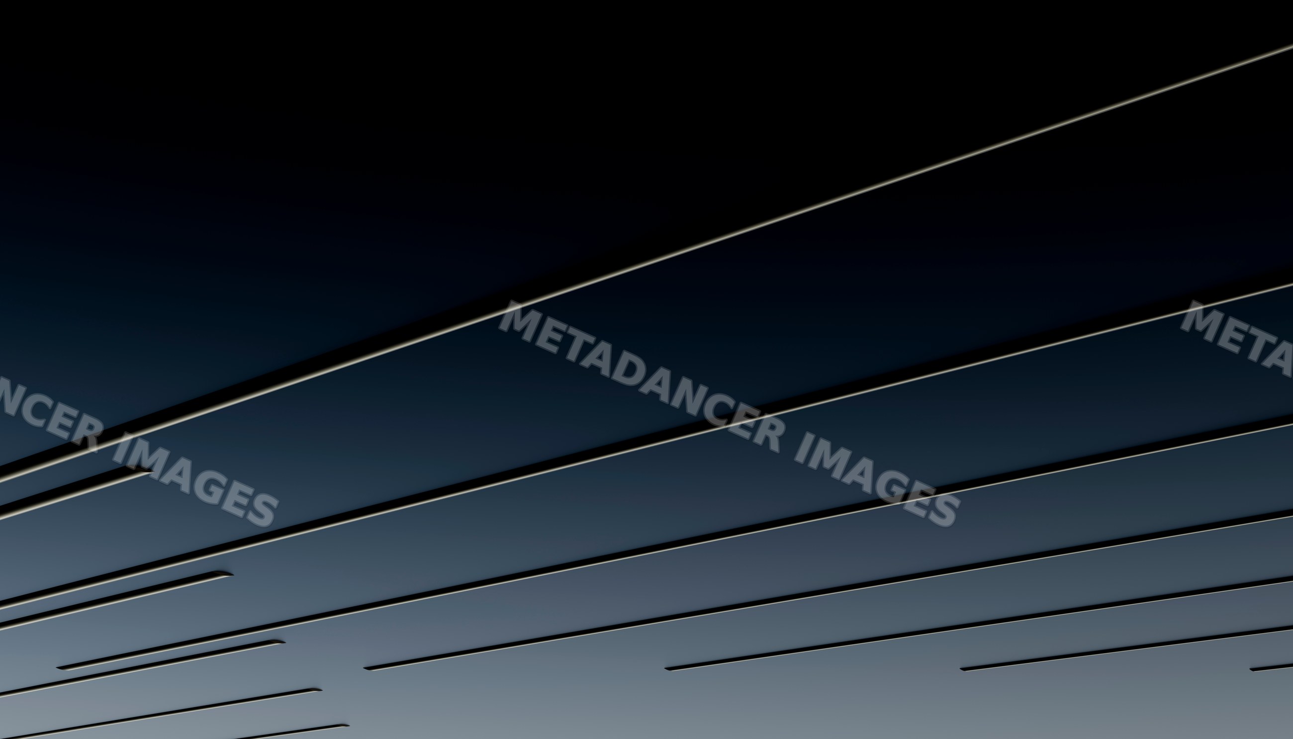 Linear ceiling light fixtures in modern dark interior