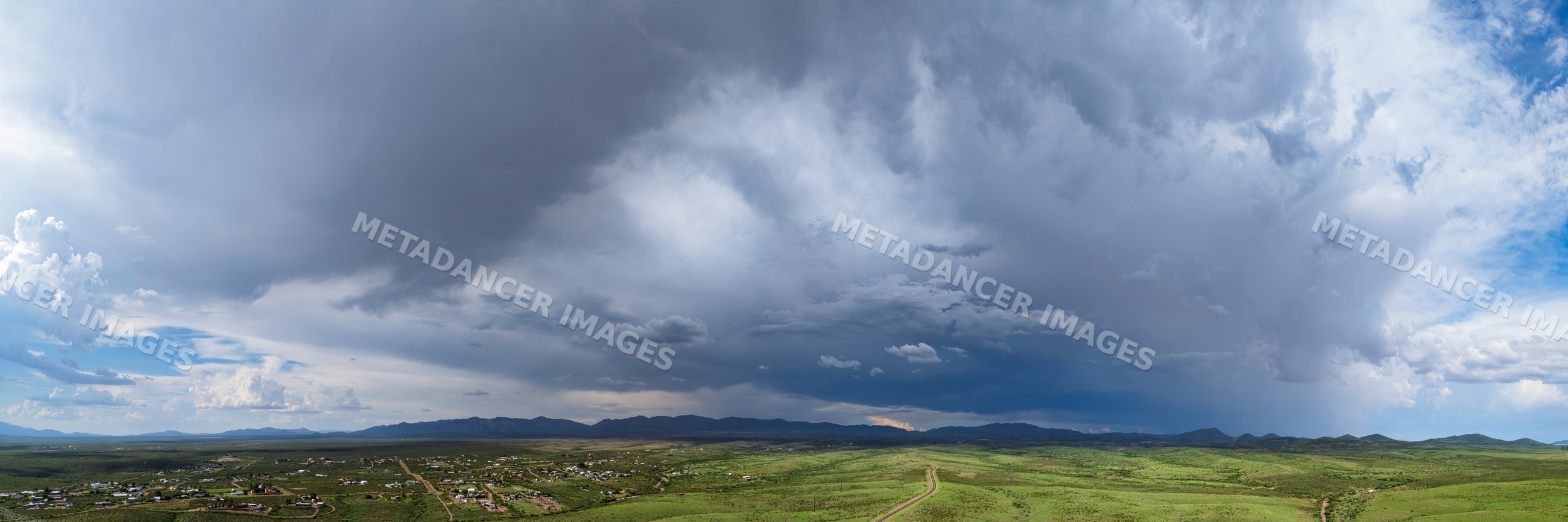 Storm clouds and Monsoon Greenery near Tombstone, arizona