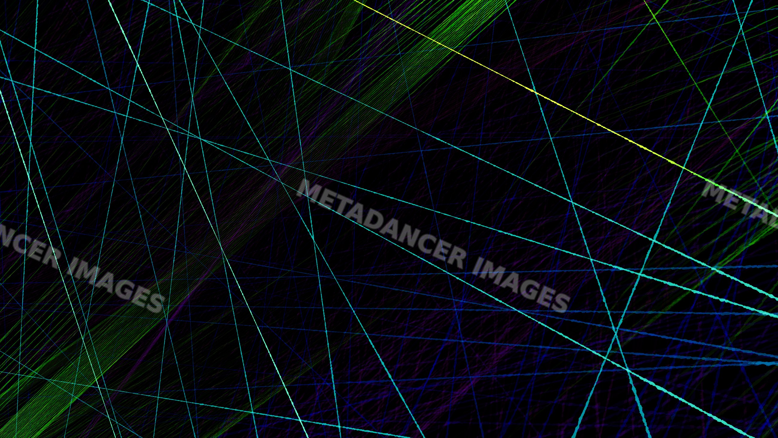 Abstract colorful lines forming geometric pattern on dark background