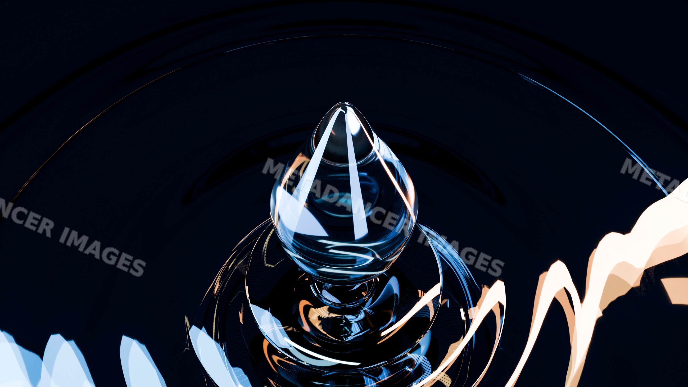 Close-up of a water droplet suspended over rippling water surface