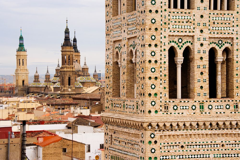 Tower and basilica of our lady of the pillar Spain