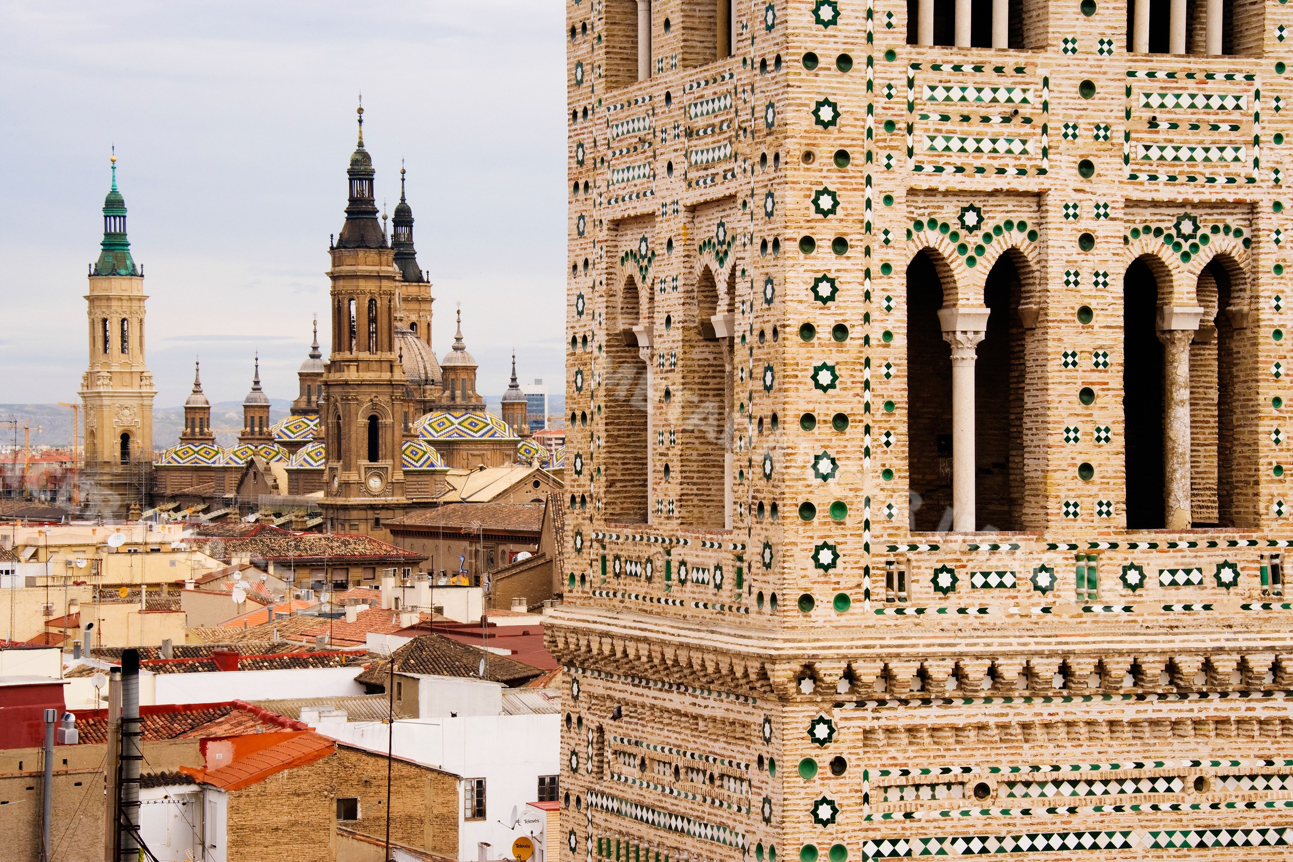 Tower and basilica of our lady of the pillar Spain