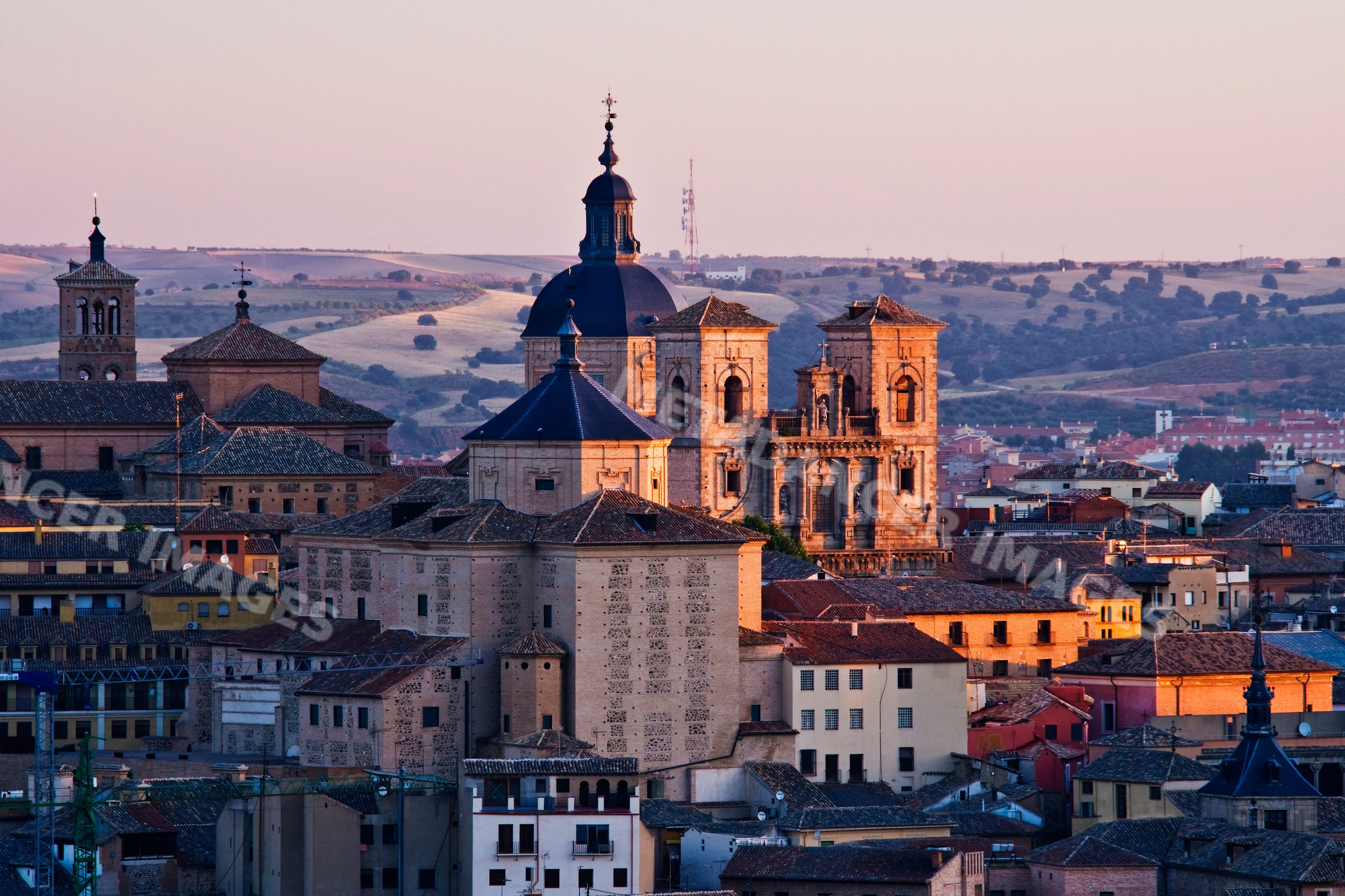 Cityscape of toledo, Spain with historic buildings and church domes