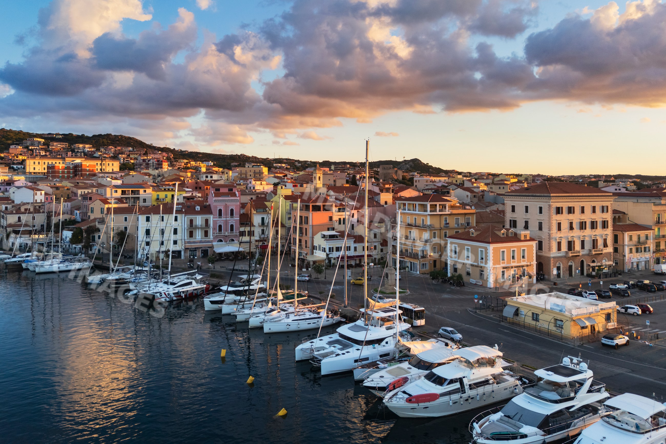 Harbour at Dawn in la maddalena, sardinia, italy