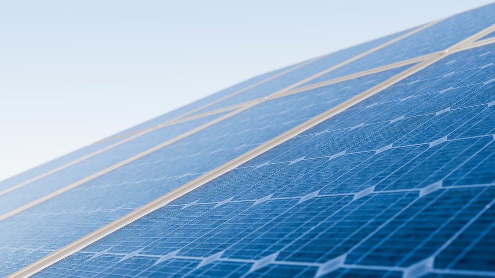 Close-up of solar panels generating renewable energy