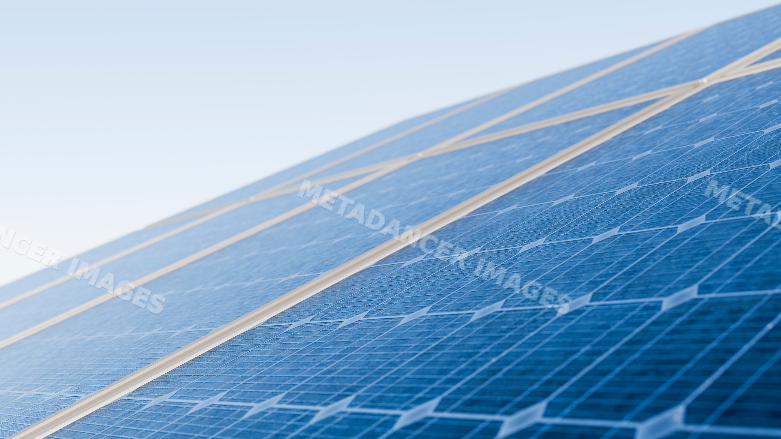 Close-up of solar panels generating renewable energy