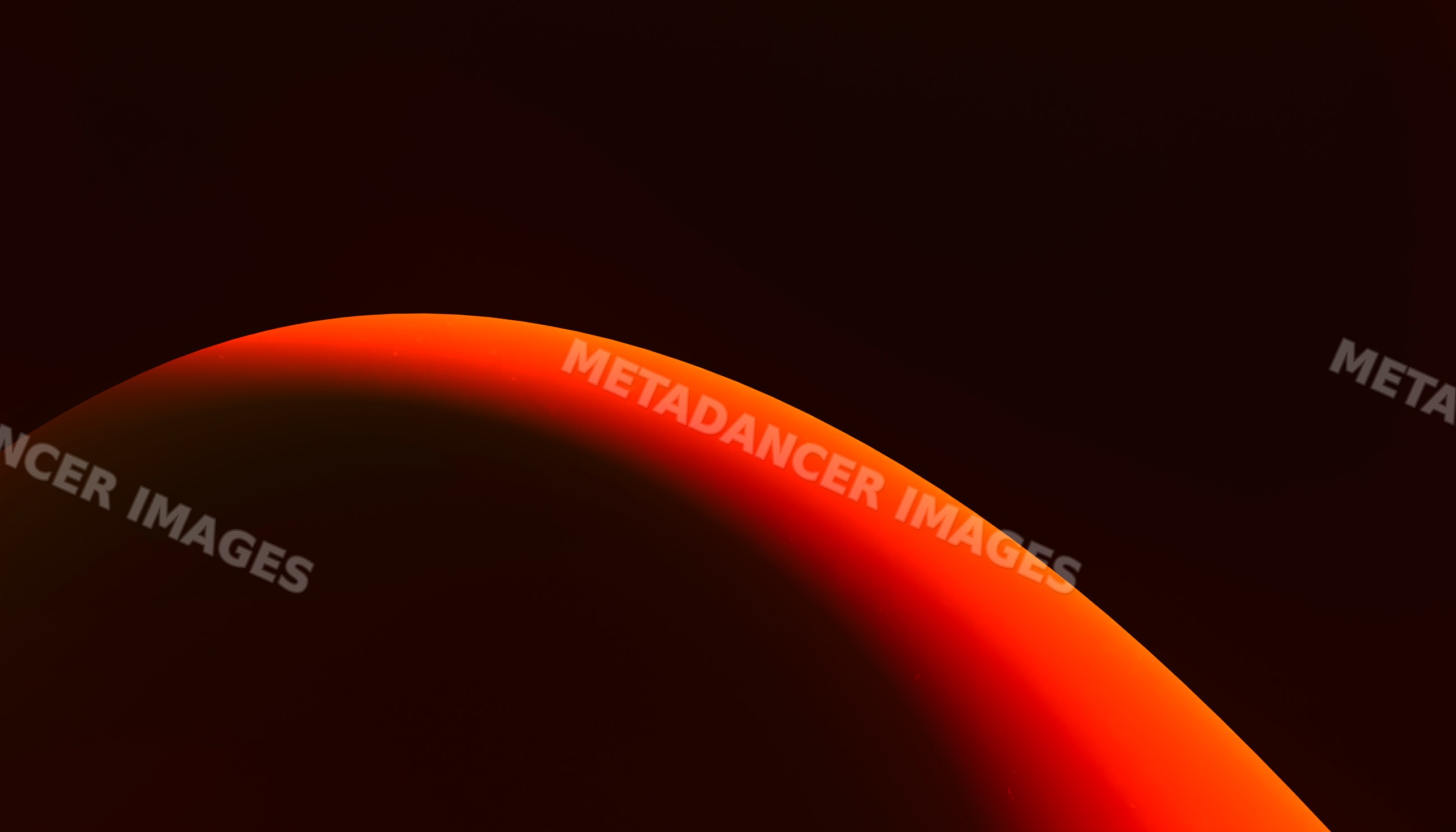 Red and orange curved shape with gradient shadow on Black background