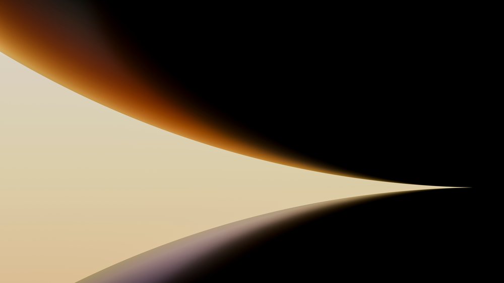 Abstract digital artwork with curved orange gradient shape